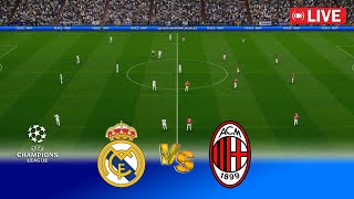 🔴LIVE  Real Madrid vs AC Milan  UEFA Champions League 2425  Full Match  PES Simulation [upl. by Lerrej]