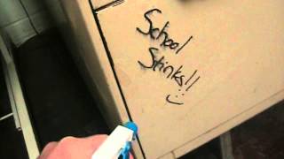 Elite Graffiti Remover Tagaway  Removes Marker from Metal Desk [upl. by Jegar]