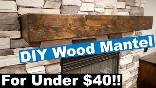 DIY Rustic One Piece Look Wood Mantel [upl. by Orlan]