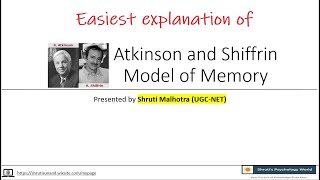 Atkinson Shiffrin Model [upl. by Marteena660]