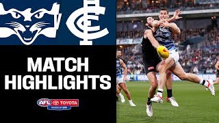 Geelong v Carlton Highlights  Round 23 2019  AFL [upl. by Terrie]