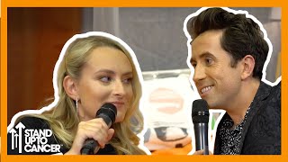 Nick Grimshaw with Amelia Dimoldenberg Backstage  Stand Up To Cancer [upl. by Fredela]