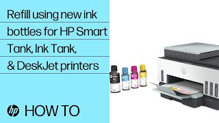 How to use the new ink bottle design for HP Smart Tank Ink Tank amp DJ  HP Printers  HP Support [upl. by Erie327]