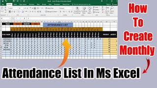 Monthly Attendance sheet College School etc  Absent or Present [upl. by Lukas507]