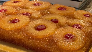 Pineapple upside down cake pineappleupsidedowncake bettycrocker dessert [upl. by Asehr]