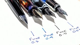 Nib Width Comparison with 47 Pens From Extra Fine To 11mm Stub [upl. by Dixon571]