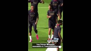 Les frères Mbappé s’entraînent dans le camp des lopes du PSG mbappe footballshorts psg psgshorts [upl. by Aynatahs50]