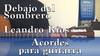 Debajo del Sombrero  Leandro Ríos  Acordes  Version para guitarra [upl. by Ellerret]