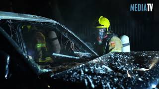 Explosie en brand in geparkeerde bestelbus Blankenburgstraat Rotterdam [upl. by Perzan]