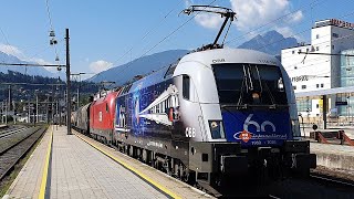 Güterzug in Innsbruck ÖBBTaurus Baureihe 1116 fährt in Doppeltraktion an [upl. by Uis671]