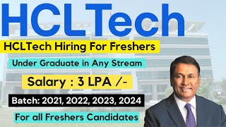 HCL Tech Off Campus Drive 2024  Batch  202124  Graduate Trainee Role  Apply Now jobs2024 [upl. by Noryd57]