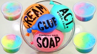 Making Satisfying Mixed Colors Bubble Slime with Balloons [upl. by Cirala111]