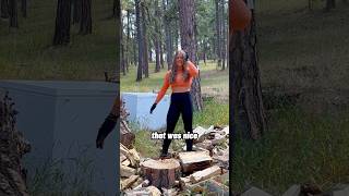 Crispy logs are my fav woodchopping splittingwood logsplitting axegirl woodchoppinggirl [upl. by Gustafsson530]