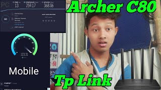 TP LINK ARCHER C80  LIVE SPEED TEST MOBILE AND PC  VILLAGE VLOGGER [upl. by Lac194]