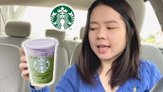 Lavender Cream Oatmilk Matcha  NEW Starbucks drink  Taste Test [upl. by Colleen]