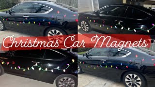 DECORATE YOUR CAR FOR CHRISTMAS  Simple Easy Festive Car Decor  Christmas Car Magnets [upl. by Tiernan126]