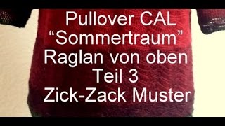 Pullover CAL quotSommertraumquot Raglan von oben gehäkeltTeil 3  Kreativ mit täschwerk [upl. by Cassie]