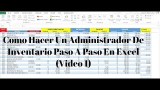 Como Hacer Un Administrador De Inventario En Excel Paso A Paso Para Tu Negocio 1 de 5 [upl. by Tani190]