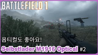 Battlefield 1 괜찮고 좋은 커스텀 Selbstlader M1916 Optical [upl. by Okiam]