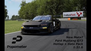 ACC  Ford Mustang GT3  Oulton Park 1316  Hotlap  Setup in Data Pack [upl. by Chainey]