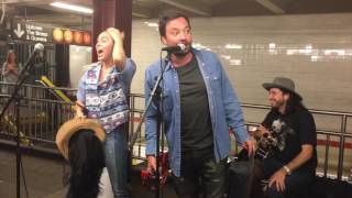 Miley Cyrus and Jimmy Fallon Surprise NYC Subway Performance 061317 [upl. by Erlond]