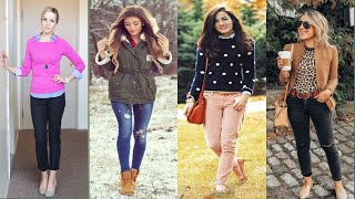 LOOKS y OUTFITS MODERNS DE OTONOS INVIERNO CON PANTALONES JEANS O MEZCLILLA [upl. by Cirenoj680]