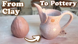 Pottery ASMR  Making a pitcher from start to finish [upl. by Nate516]