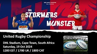 Stormers vs Munster  United Rugby Championship  LIVE Reaction Game Commentary  19 Oct 2024 [upl. by Ravilob]