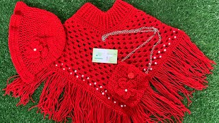 Crochet baby girl cape shwal  packing order video crochet baby girl outfit [upl. by Khano]