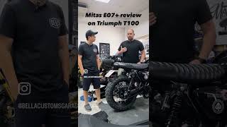 Mitas E07 tire review by our customer Worth the sacrifice Your bike your choice Triumph T100 [upl. by Ojaras]