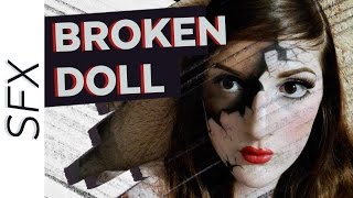 Halloween Cracked Broken Porcelain Doll Makeup Tutorial SFX [upl. by Alexis]