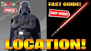 Where to find DARTH VADER MYTHIC LIGHTSABER Location in Fortnite Darth Vader BOSS Location [upl. by Eicats]