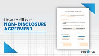 How to Fill Out a Nondisclosure Agreement Form Online  PDFRun [upl. by Zsuedat14]