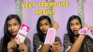 First Time Use Veet Strips 😳  Review and Results ✨ Good OR Bed Experience [upl. by Ellan]