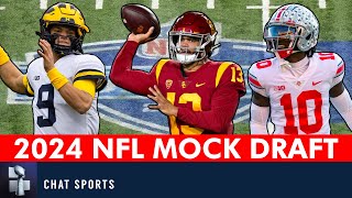 2024 NFL Mock Draft  Updated Projections For Round 1 Ft Drake Maye JJ McCarthy amp Brock Bowers [upl. by Akeenahs148]