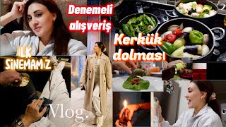 Kerkük dolması tarifi 🧅 İlk sinemamız 🍿 denemeli alışveriş 🛍️ VLOG [upl. by Stoddard446]