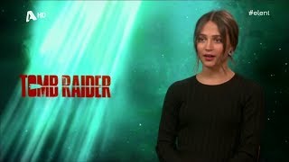 TOMB RAIDER 2018 🎥 Alicia Vikander Interview GREEK TV [upl. by Mcgean]