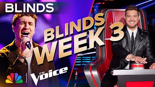 ShowStopping Blind Auditions from Week 3  The Voice  NBC [upl. by Enaile123]