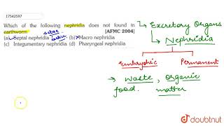 Which of the following nephridia does not found in earthworm [upl. by Oirramed]