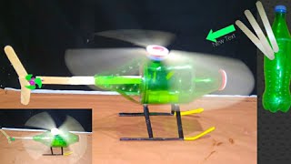 How To Make a Helicopter with DC Motor and sticks and bottle [upl. by Fante]