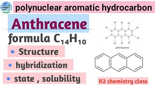 Anthracenepolynuclear aromatic hydrocarbonsstructureformulahybridization ll by Khushaboo yadav [upl. by Ck]