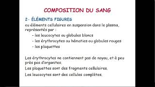 7  Physiologie du Sang 1 [upl. by Naul114]