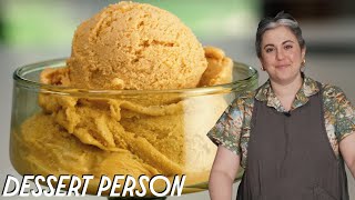 Claire Saffitzs Homemade Ice Cream Recipe Salted Caramel  Dessert Person [upl. by Ayamahs20]