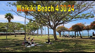 4K Waikiki Beach Walk on Kalakaua Ave 43024 in Honolulu Oahu Hawaii [upl. by Notle234]