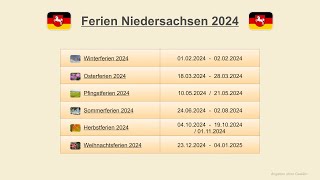 Ferien Niedersachsen 2024 [upl. by Troth]