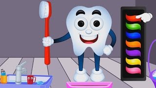 Learn Colors with Teeth Brush For Children Teach Colours Baby Kids Learning Videos [upl. by Winstonn]