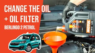 Change the oil and the oil filter Berlingo mk2 16 VTi 🛢 [upl. by Britteny121]