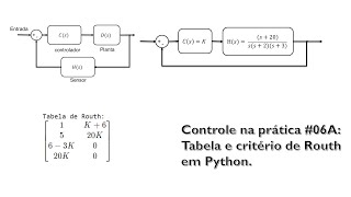 Controle na prática 06A Controle em Python Tabela e critério de estabilidade de Routh  Hurwitz [upl. by Eirruc]