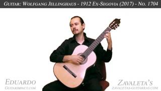 2017 W Jellinghaus Mod 1912 ExSegovia Concert Classical Guitar No 1704 [upl. by Gottwald762]