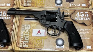 Webley MKVI 6 Inch CO2 Pellet Air Revolver  Battlefield Finish back in stock [upl. by Ellennad]